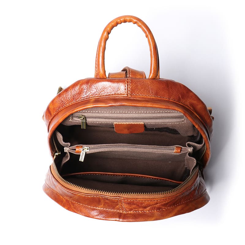 Damen Lederrucksack City Rucksack klein Alltag in 3 Farben