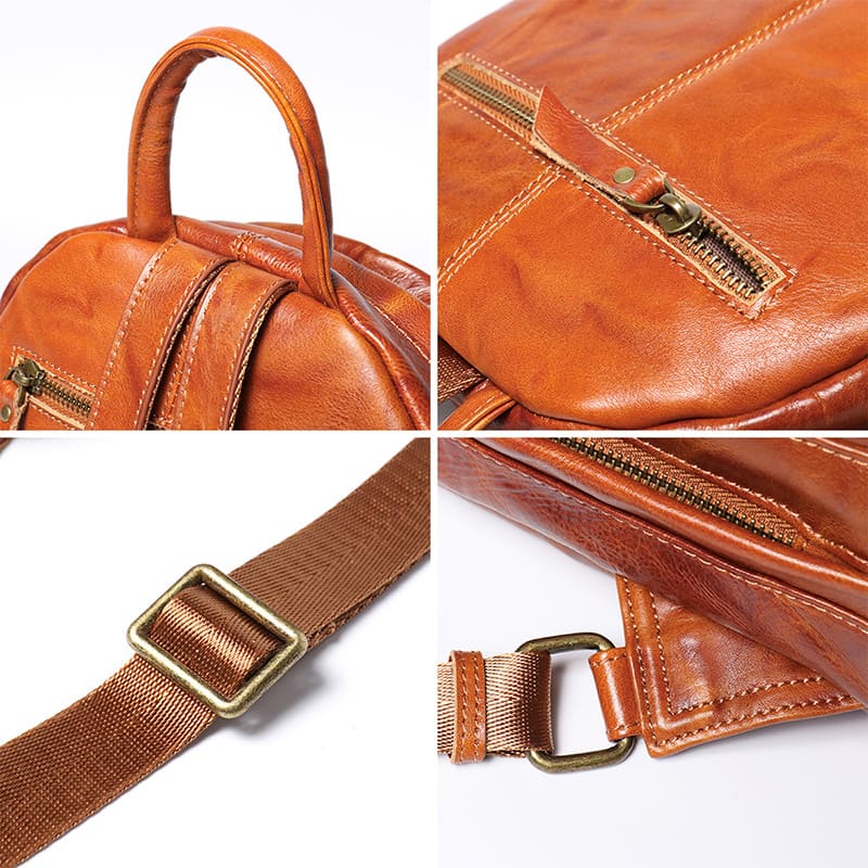 Damen Lederrucksack City Rucksack klein Alltag in 3 Farben