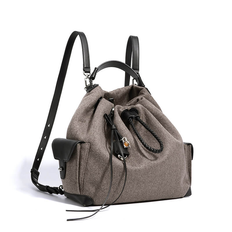 Damen Rucksack Denim mit Griff Kordelzug in 4 Farben