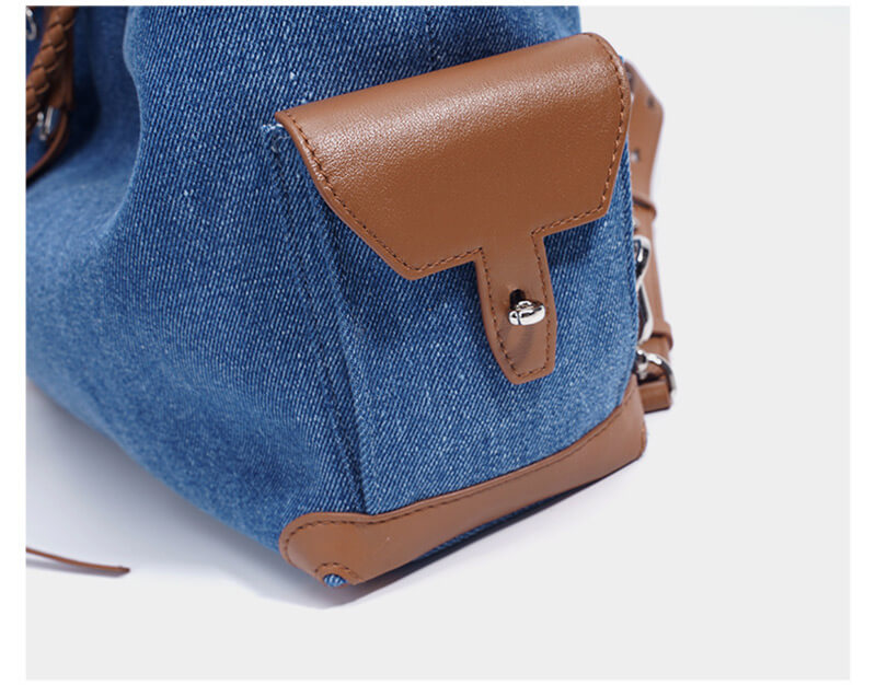 Damen Rucksack Denim mit Griff Kordelzug in 4 Farben