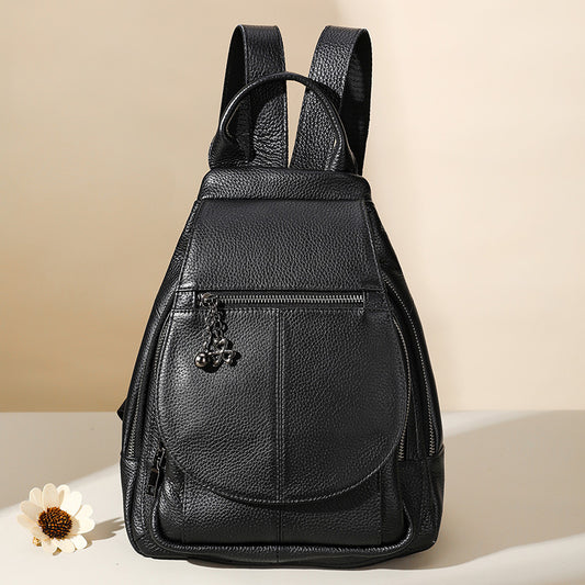 damen rucksack schwarz leder