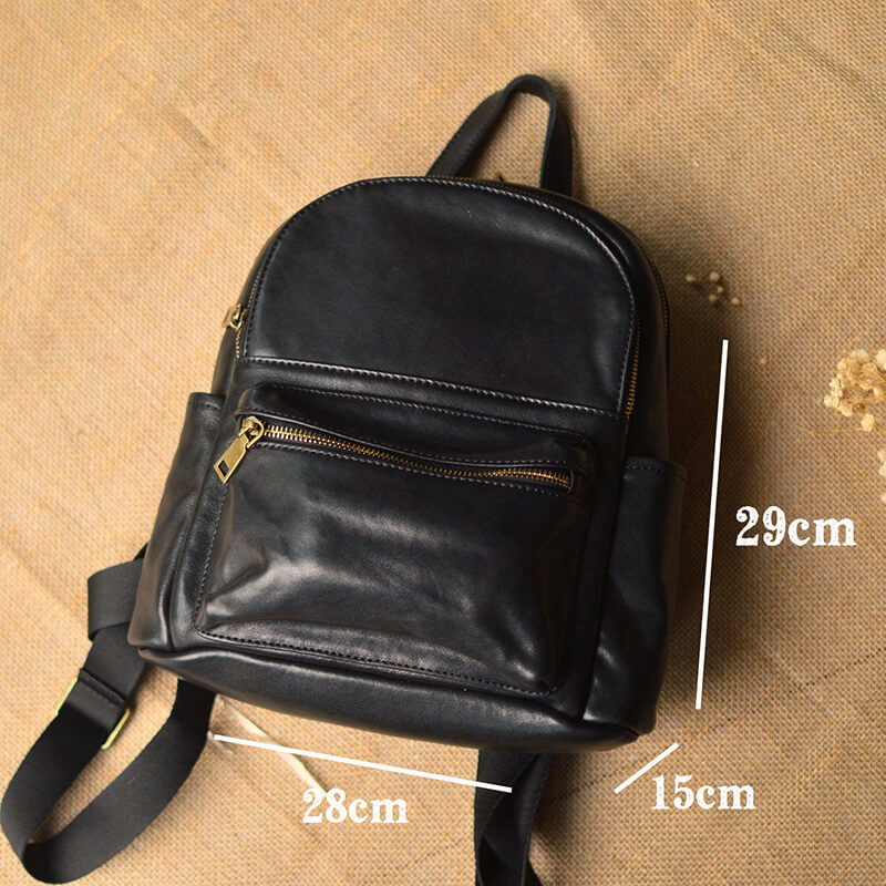 damen rucksack schwarz leder