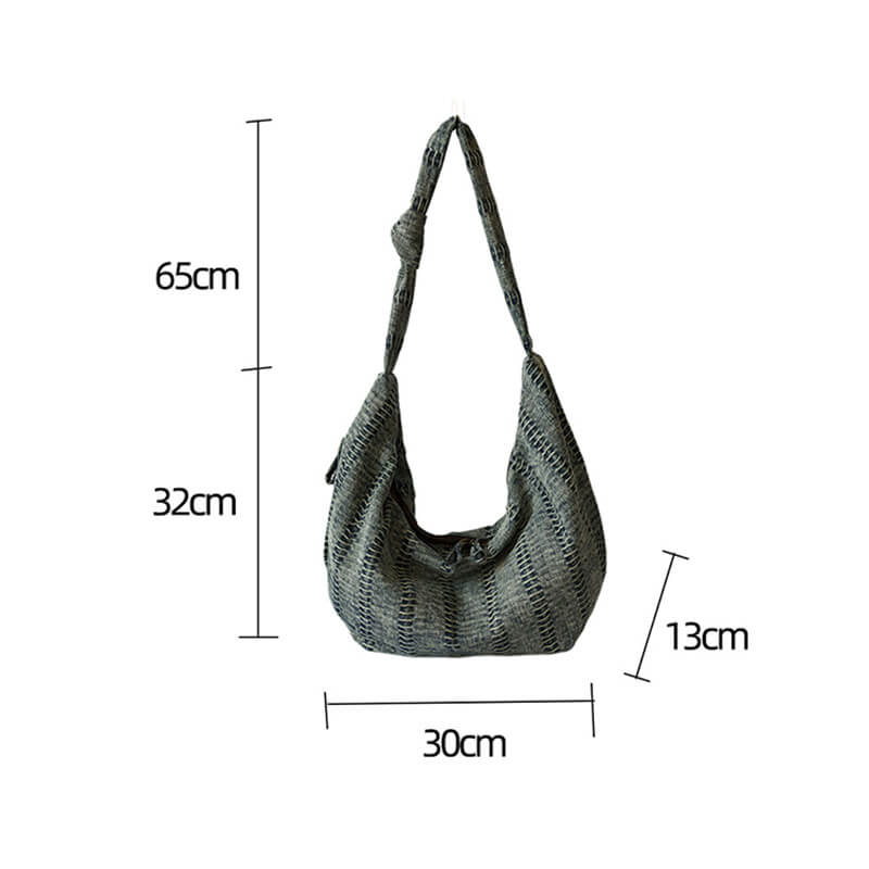 Damen Schultertasche Canvas Umhängetasche schlicht groß