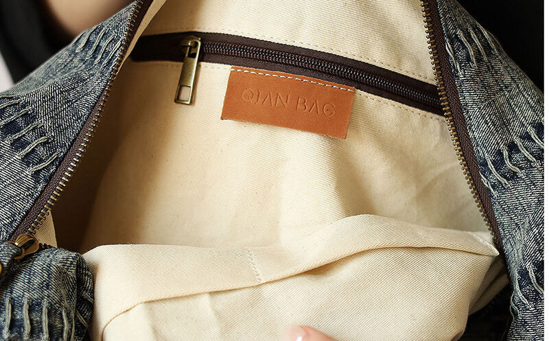 Damen Schultertasche Canvas Umhängetasche schlicht groß