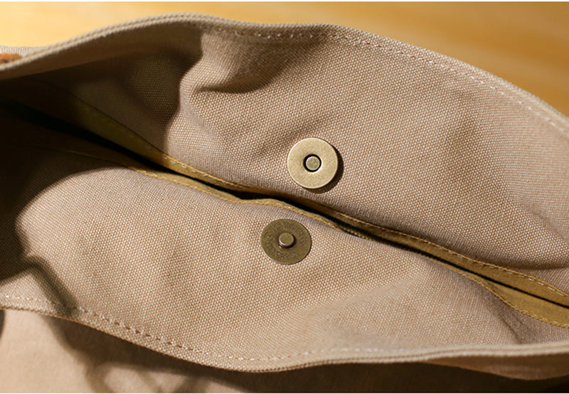 Damen Schultertasche Canvas und Leder für Freizeit in 3 Farben