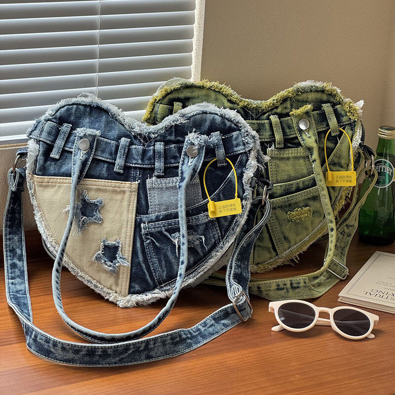 schultertasche damen denim