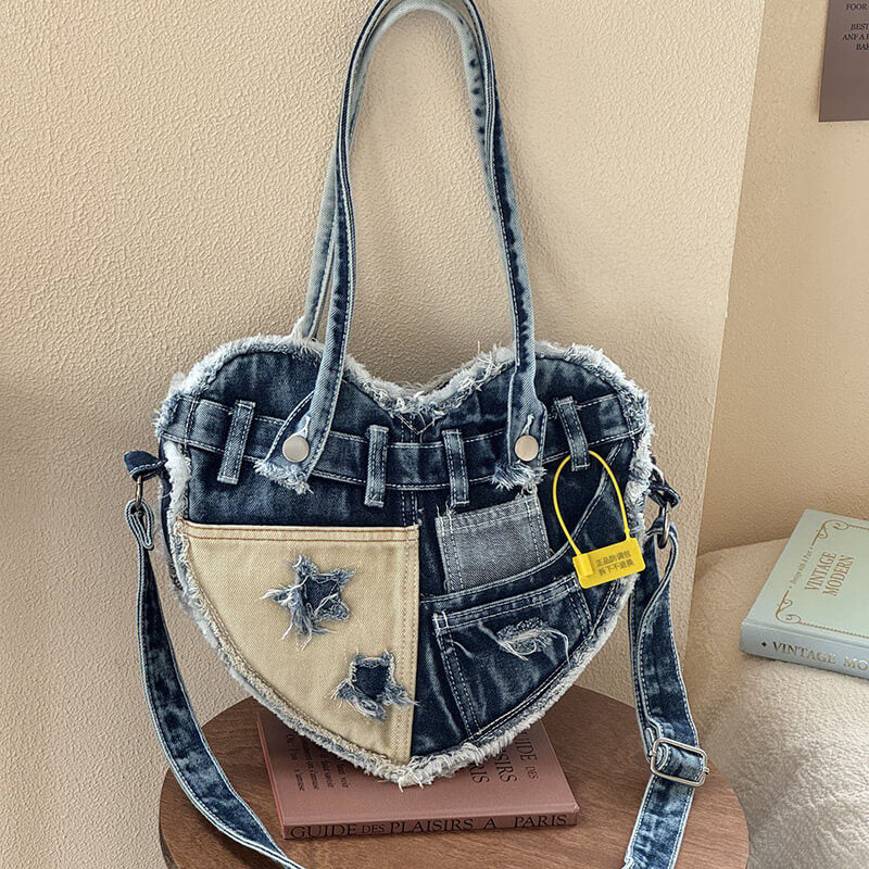 schultertasche damen blau