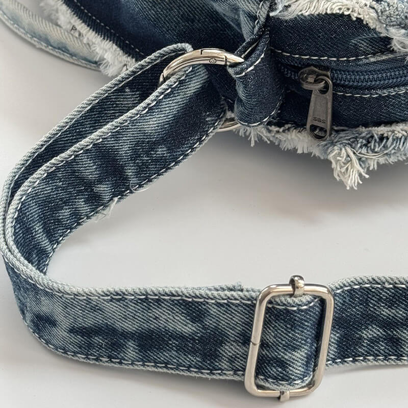 Damen Schultertasche Denim in Herzform Umhängetasche für Freizeit