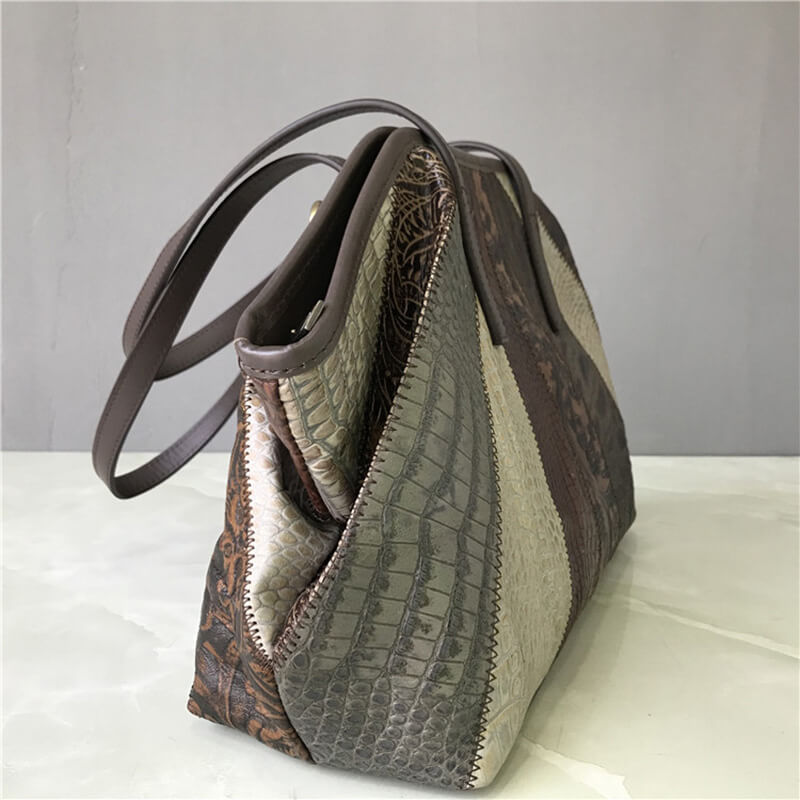 Damen Schultertasche Leder bunt Umhängetasche Handtasche elegant
