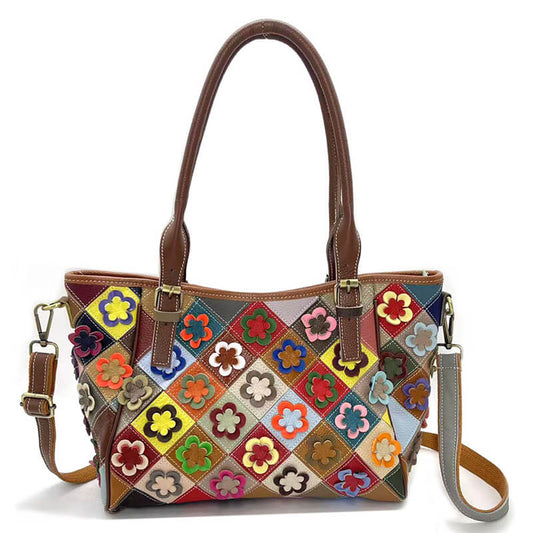 schultertasche mit blumenmuster