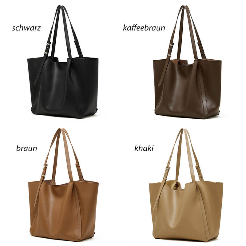 Damen Schultertasche Leder groß Tote Tasche mit kleine Innentasche
