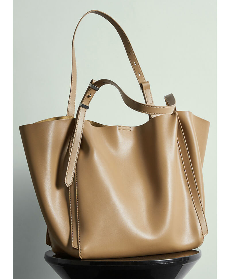 leder schultertasche khaki