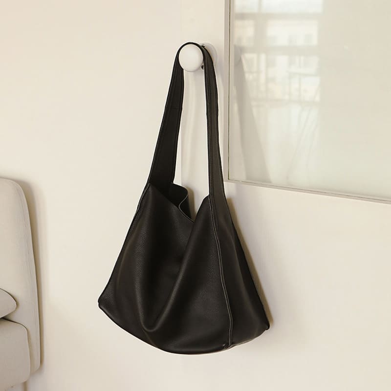 schultertasche schwarz leder