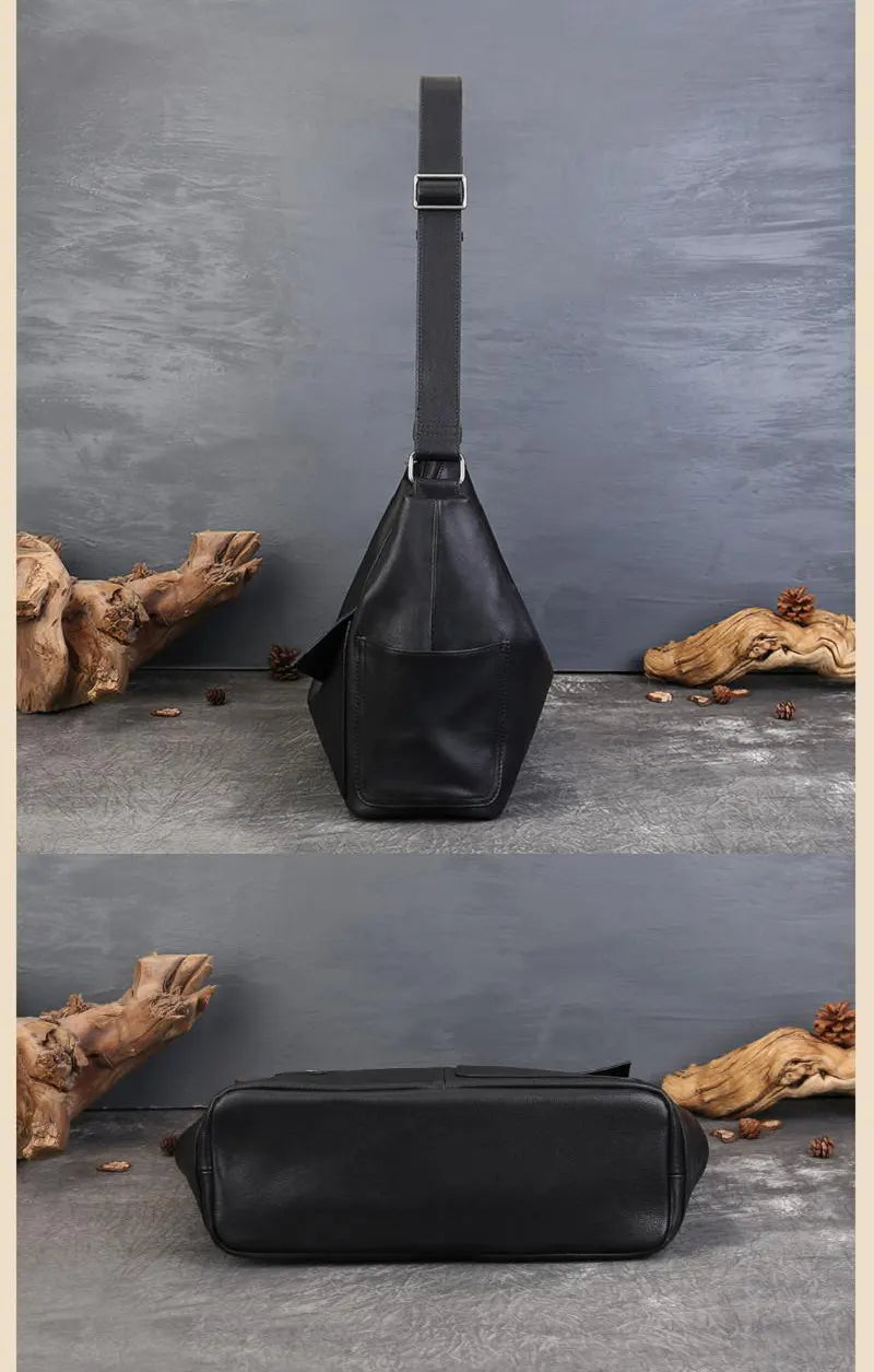 Damen Schultertasche Leder Vintage Umhängetasche für Freizeit in Schwarz und Braun