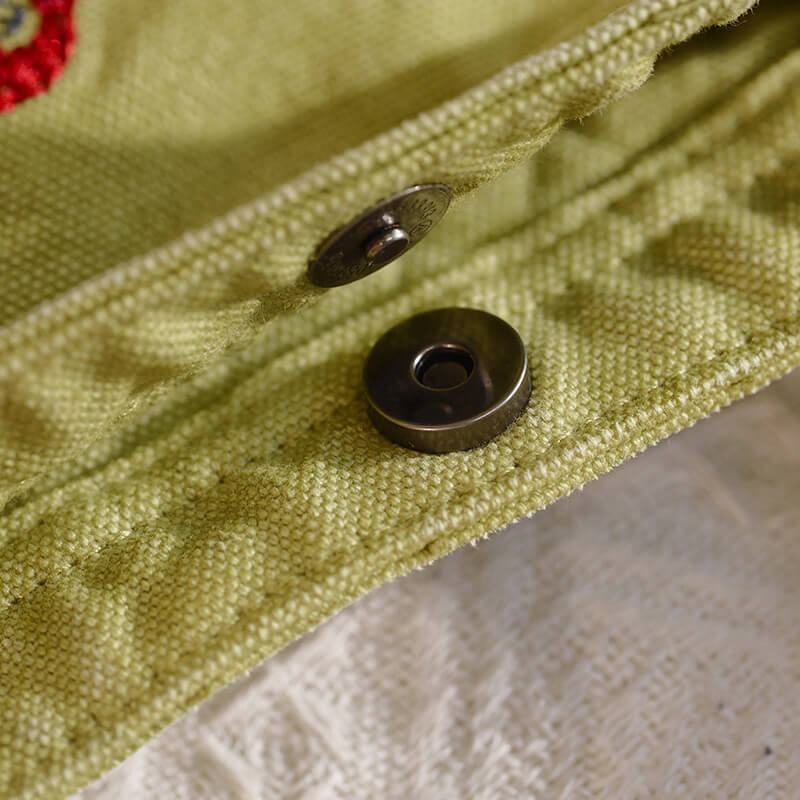 Damen Schultertasche Tote Tasche Canvas mit Stickerei für Freizeit