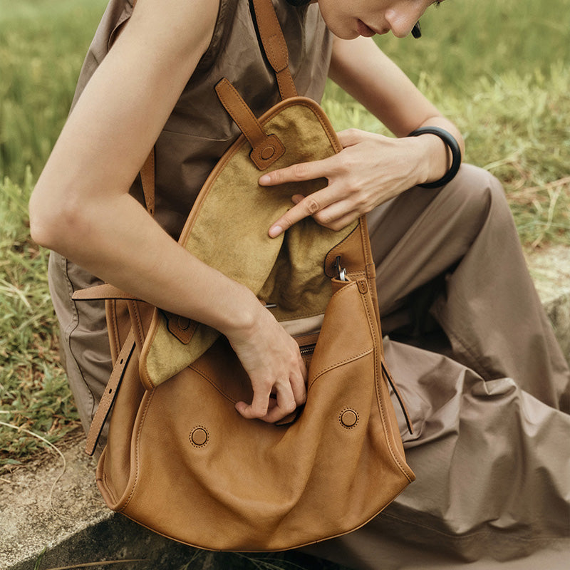 schultertasche damen leder braun