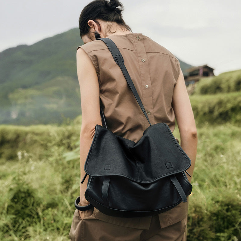schultertasche damen schwarz leder