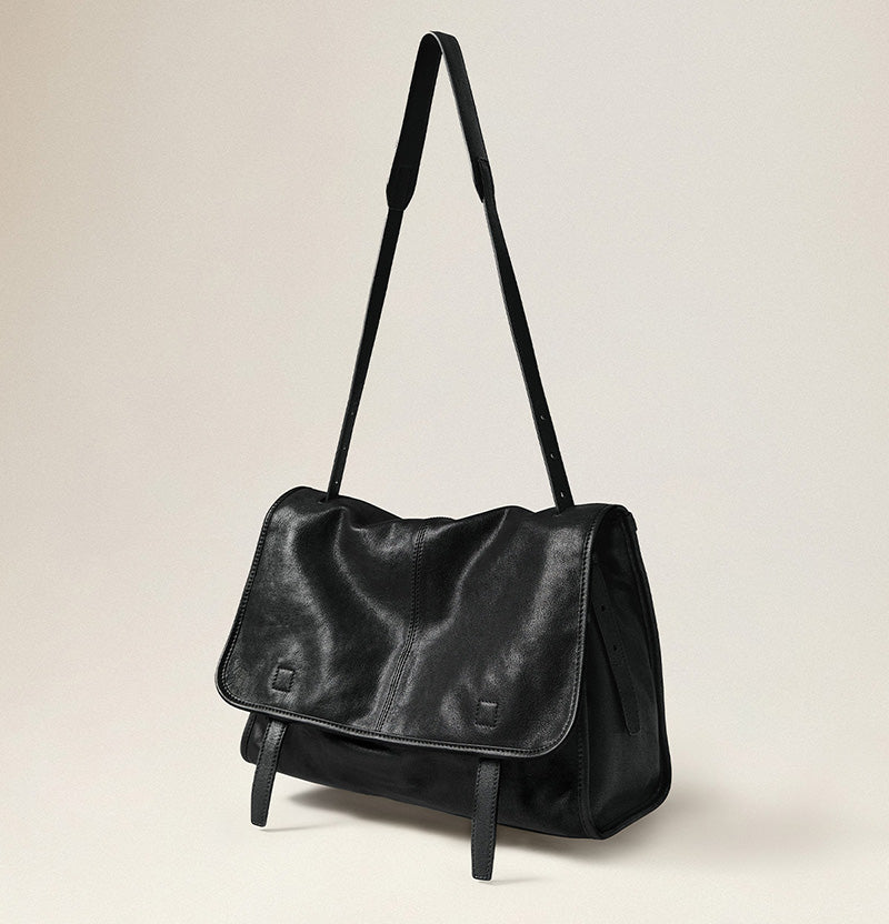 schultertasche damen schwarz leder