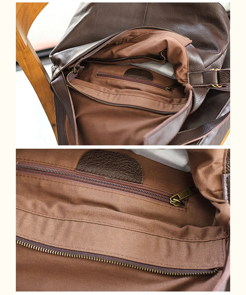 Damen Schultertasche weiches Leder Umhängetasche Vintage in Schwarz und Kaffeebraun