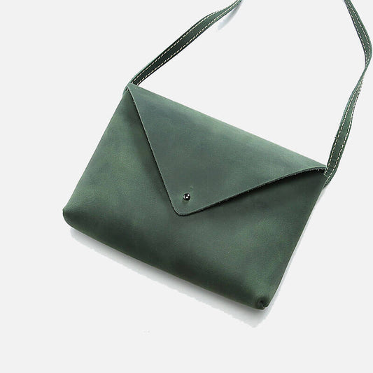 Damen Umhängetasche schlicht echt Leder einfach in 2 Farben