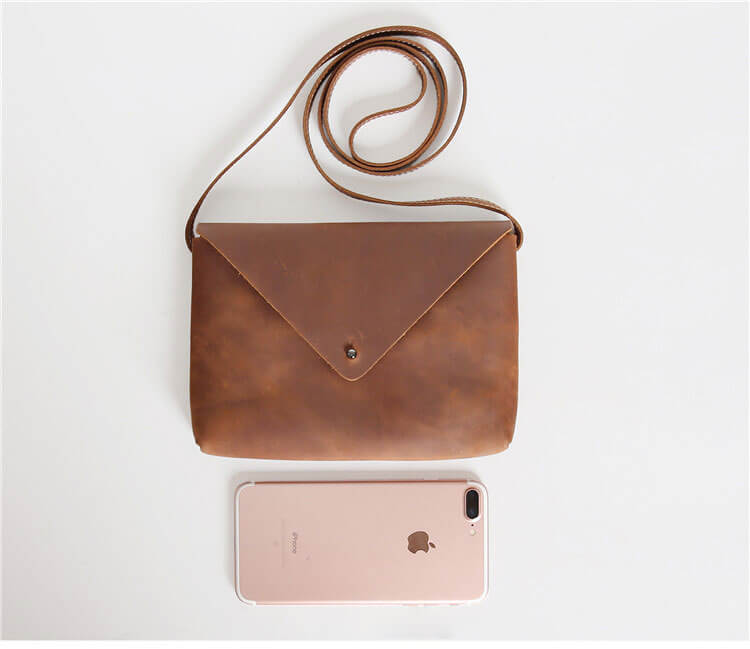 Damen Umhängetasche schlicht echt Leder einfach in 2 Farben