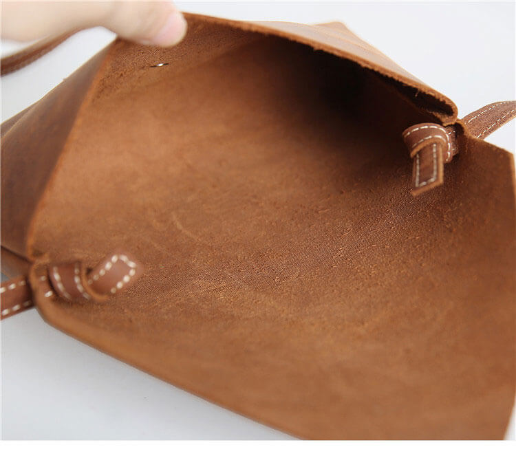 Damen Umhängetasche schlicht echt Leder einfach in 2 Farben