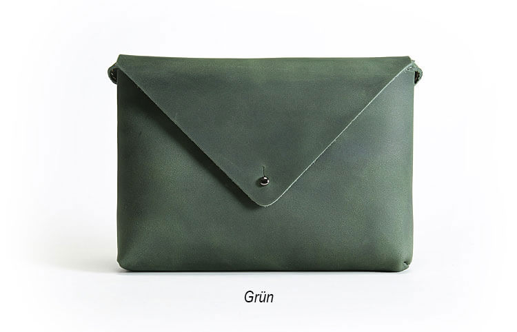 Damen Umhängetasche schlicht echt Leder einfach in 2 Farben