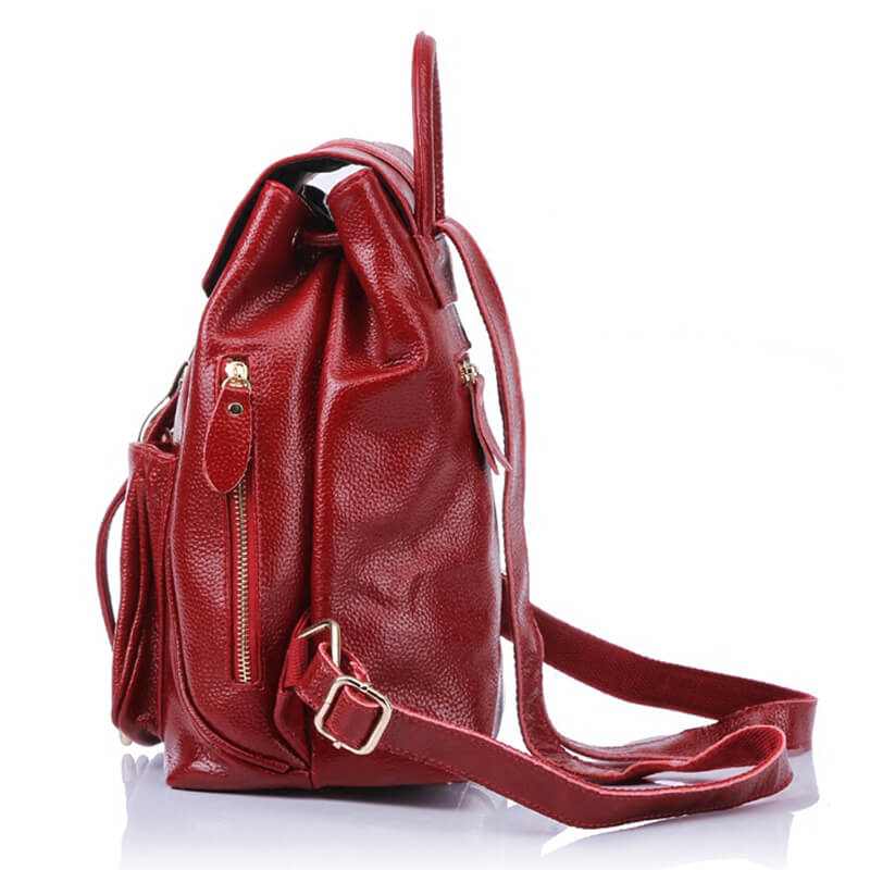 echt Leder Damen Rucksack mit Kordelzug für Alltag und Freizeit