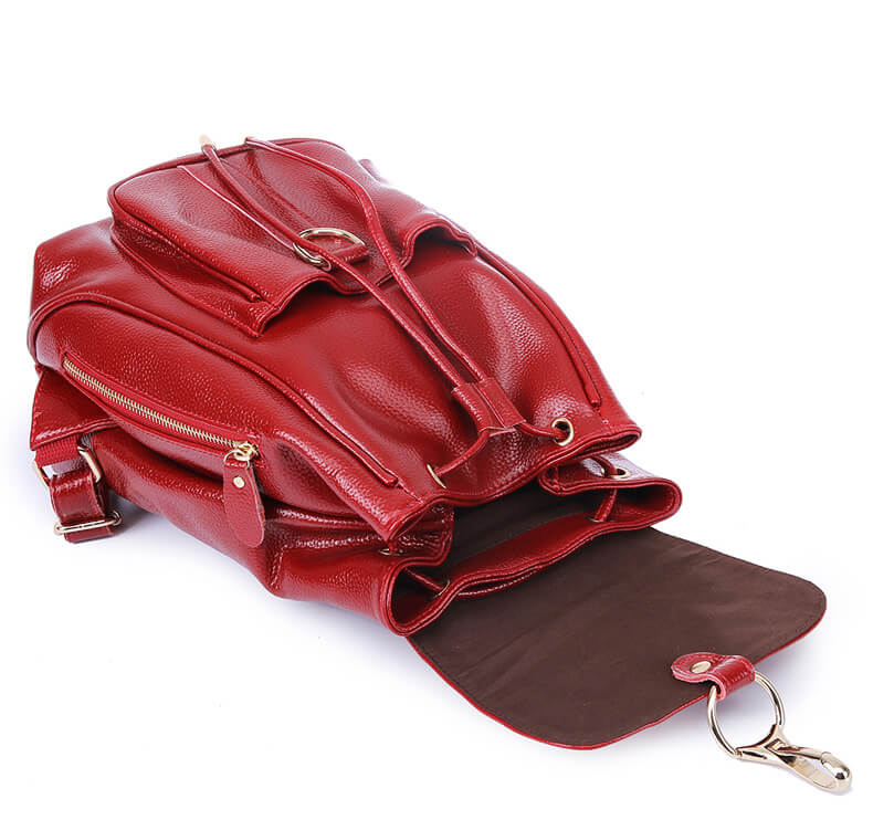 echt Leder Damen Rucksack mit Kordelzug für Alltag und Freizeit