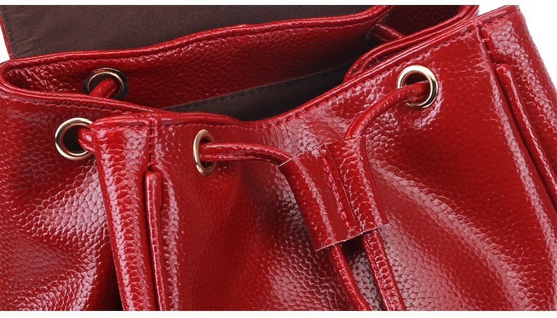 echt Leder Damen Rucksack mit Kordelzug für Alltag und Freizeit