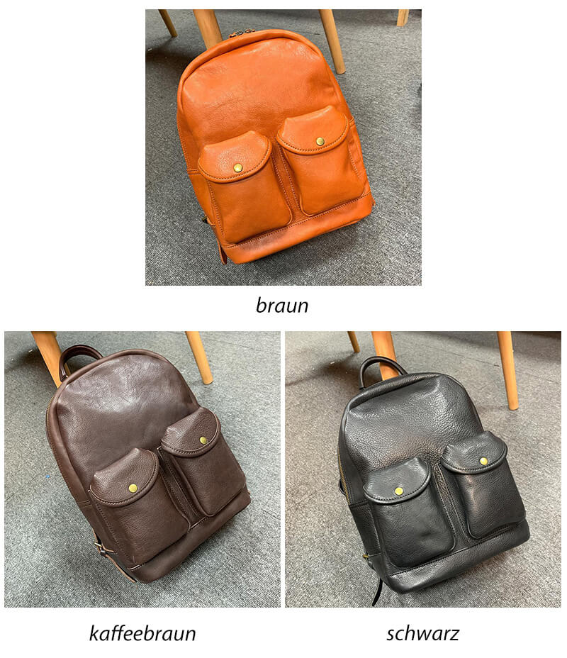Elegant Damen Rucksack Leder Vintage für Alltag in 3 Farben