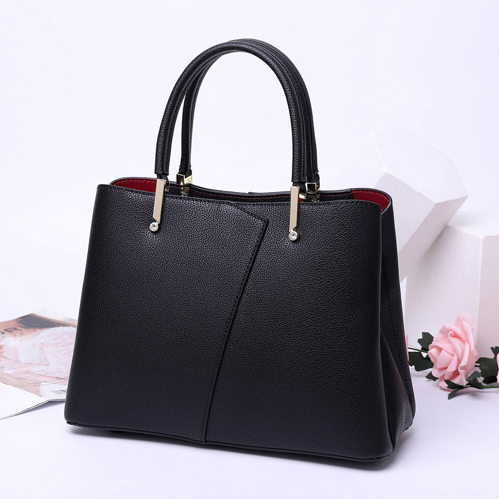 damen handtasche schwarz leder