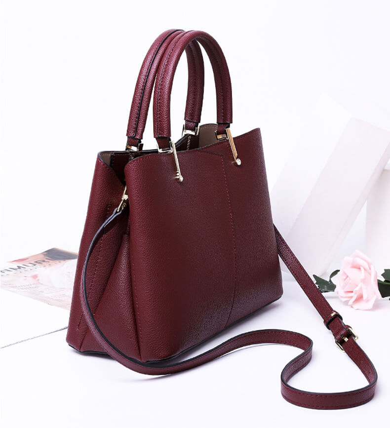 Elegante Umhängetasche für Damen mit Henkel Handtasche Leder in 6 Farben