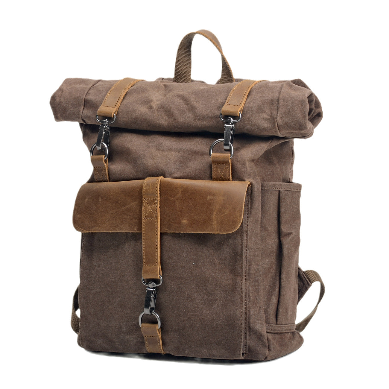 gewachstes Canvas Rucksack Herren Outdoor für Uniund Reisen