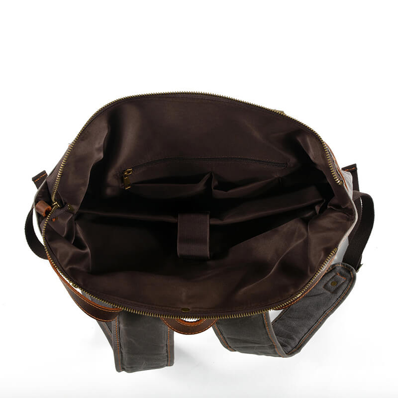 groß Retro Rucksack gewachste Canvas Herren für Reisen und Outdoor