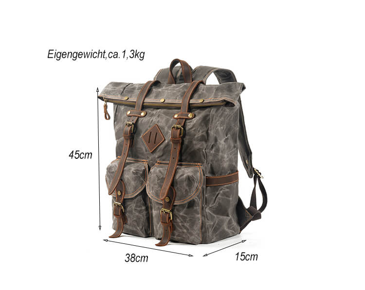 vintage canvas rucksack herren