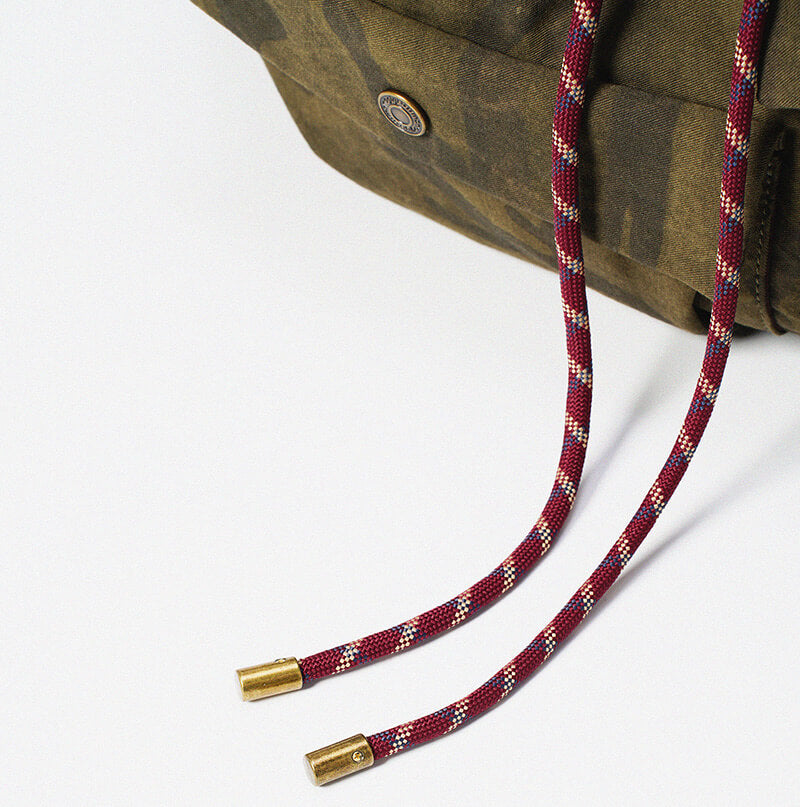 groß Damen Rucksack Canvas Camouflage Vintage mit Kordelzug und Laptopfach für Uni Alltag