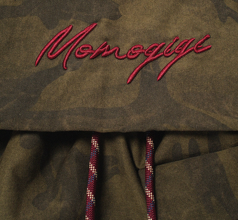 groß Damen Rucksack Canvas Camouflage Vintage mit Kordelzug und Laptopfach für Uni Alltag