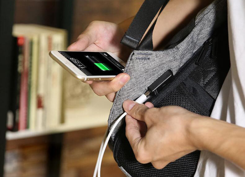 groß wasserdichter Rucksack Herren Businessrucksack mit USB Anschluss Oxford für Arbeit