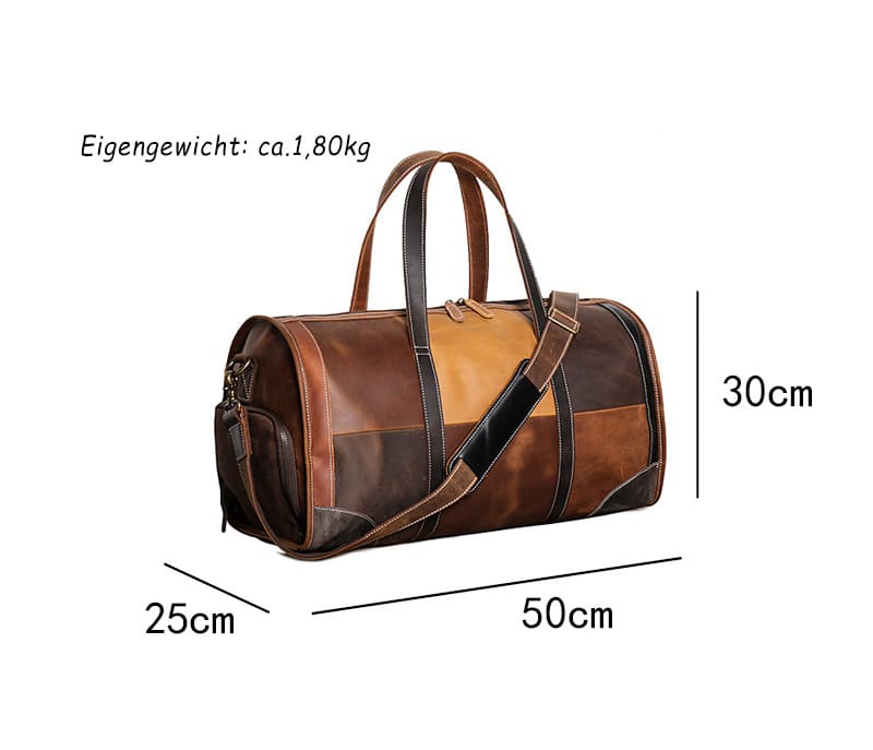 große Herren Handtasche Leder Reisetasche mit Schuhfach
