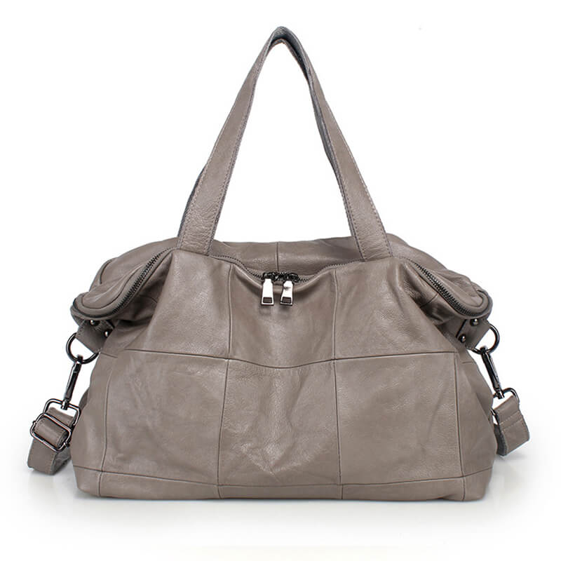 schultertasche damen leder grau