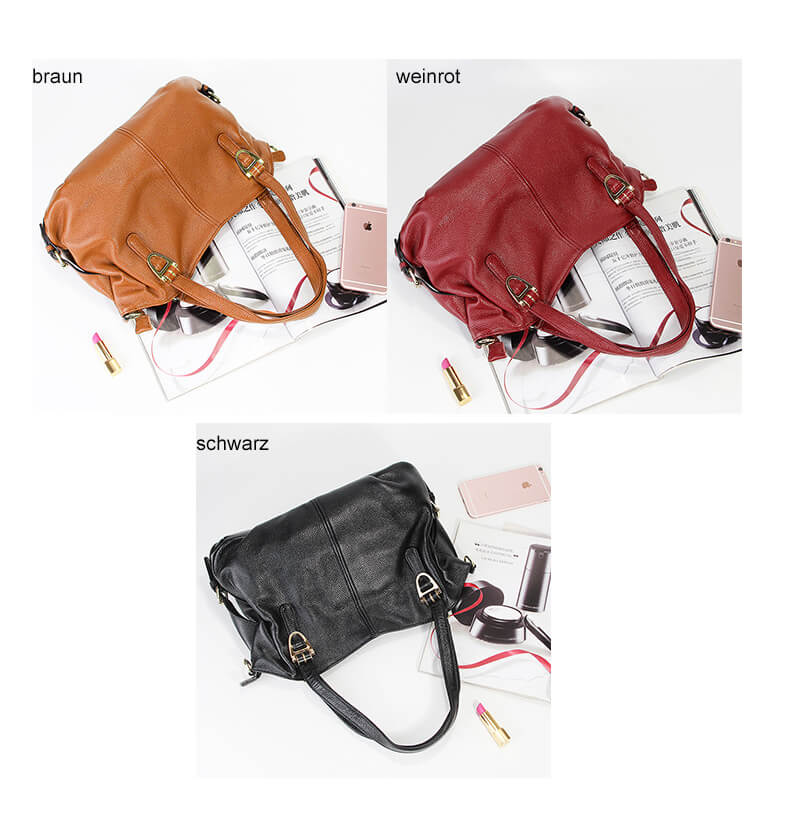 große Schultertasche Damen Umhängetasche in 3 Farben für Alltag