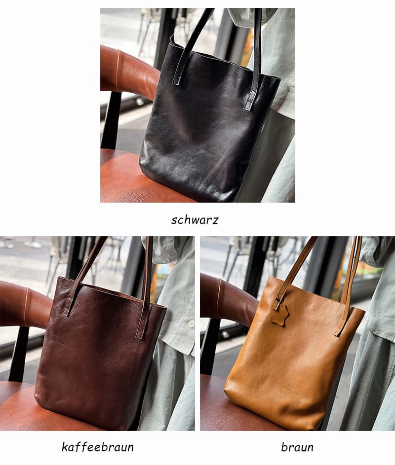 große Schultertasche Damen Vintage hochwertig aus weichem Leder