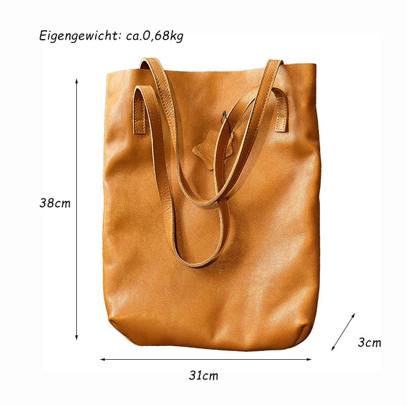 große Schultertasche Damen Vintage hochwertig aus weichem Leder