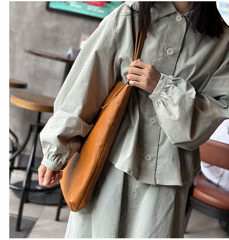 große Schultertasche Damen Vintage hochwertig aus weichem Leder