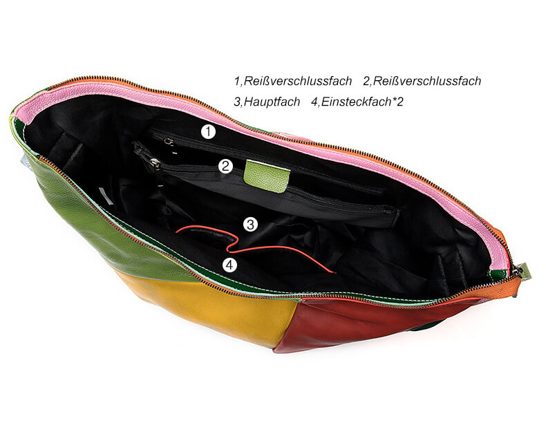 große Schultertasche Damen bunt Reisen Umhängetasche Ledertasche Patchwork