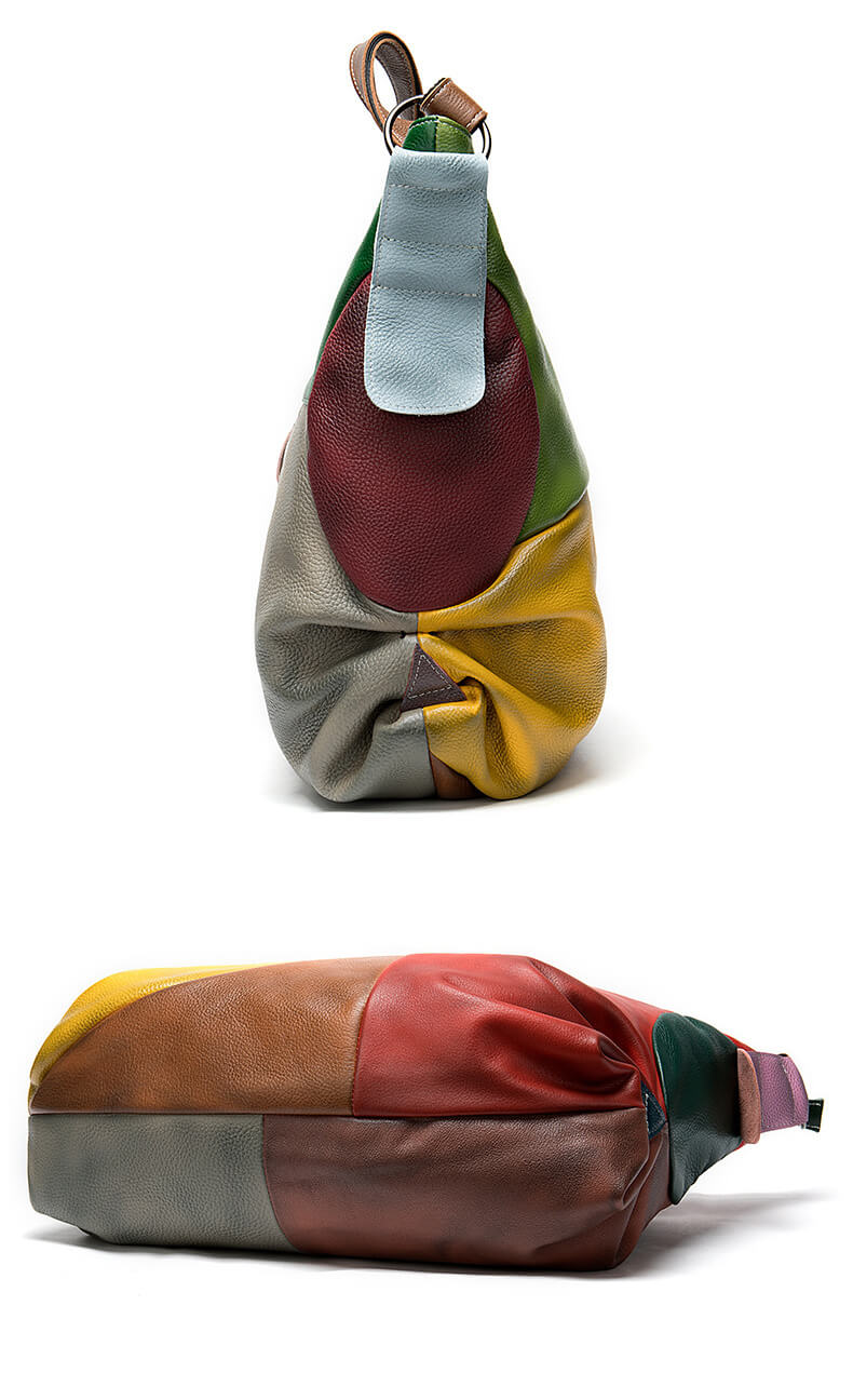 große Schultertasche Damen bunt Reisen Umhängetasche Ledertasche Patchwork