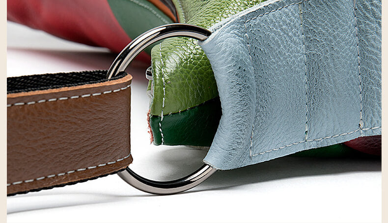 große Schultertasche Damen bunt Reisen Umhängetasche Ledertasche Patchwork