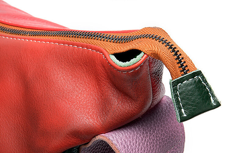 große Schultertasche Damen bunt Reisen Umhängetasche Ledertasche Patchwork