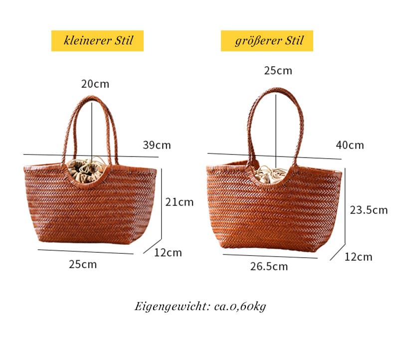 große Damen Schultertasche geflochten Leder für Damen Tote Bag